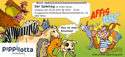 Der Spieltag am 25.02.2017 ab 11:00 - 12:00 in pippilotta kinderbuch Neulerchenfelderstr. 41,  1160 Wien